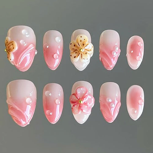 Floral Embellished Press-On Nails Bowlift 1788495843