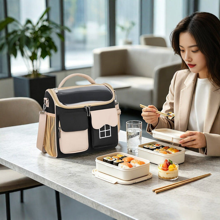 Multi-Pocket Insulated Lunch Cooler Bowlift