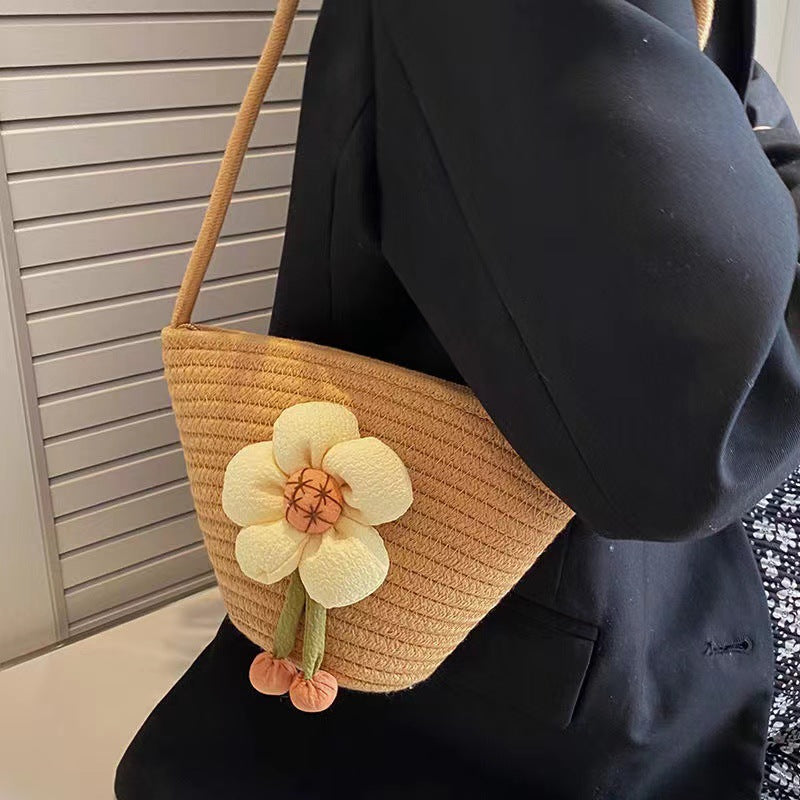 Flower-embellished shoulder bag Bowlift