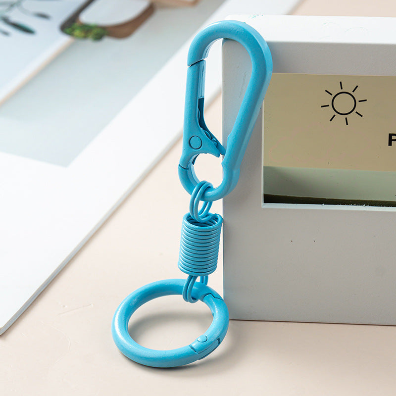 Durable silicone-coated carabiner keyring set with retractable coil Bowlift