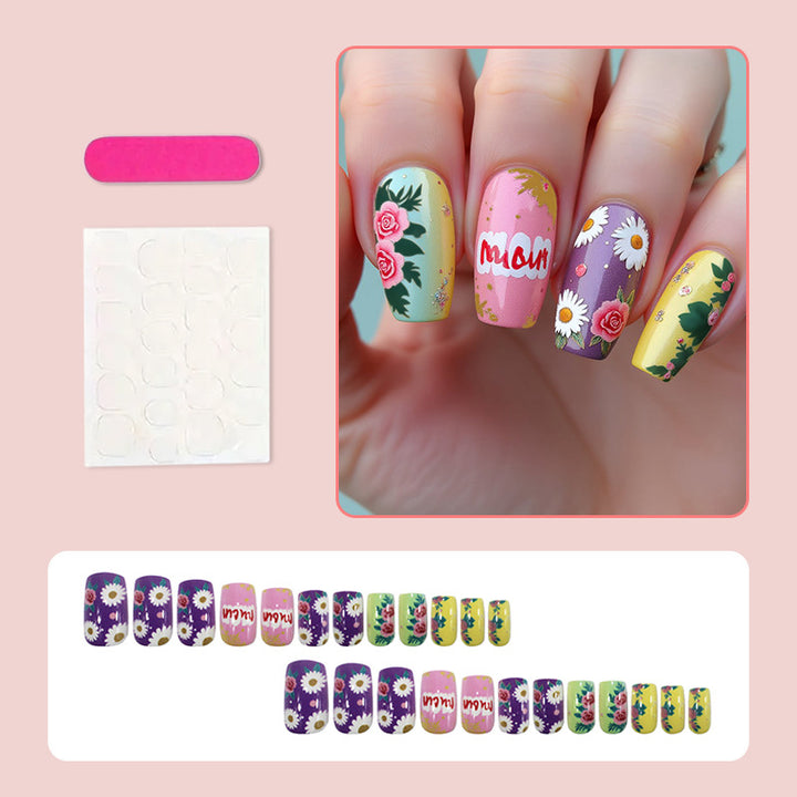 Artificial nail set with floral and creative designs Bowlift