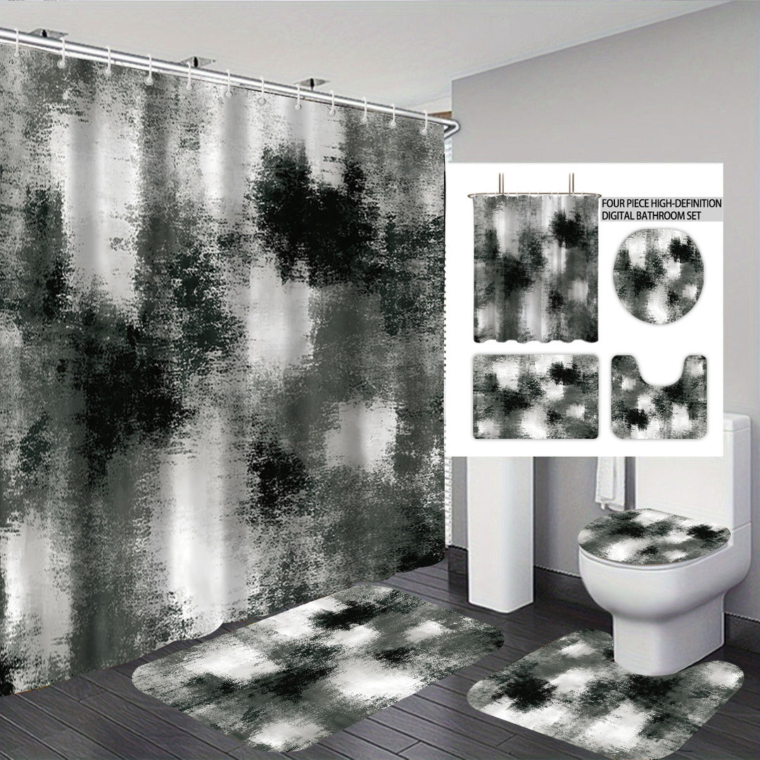 Abstract Design Four-Piece Digital Bathroom Set Bowlift