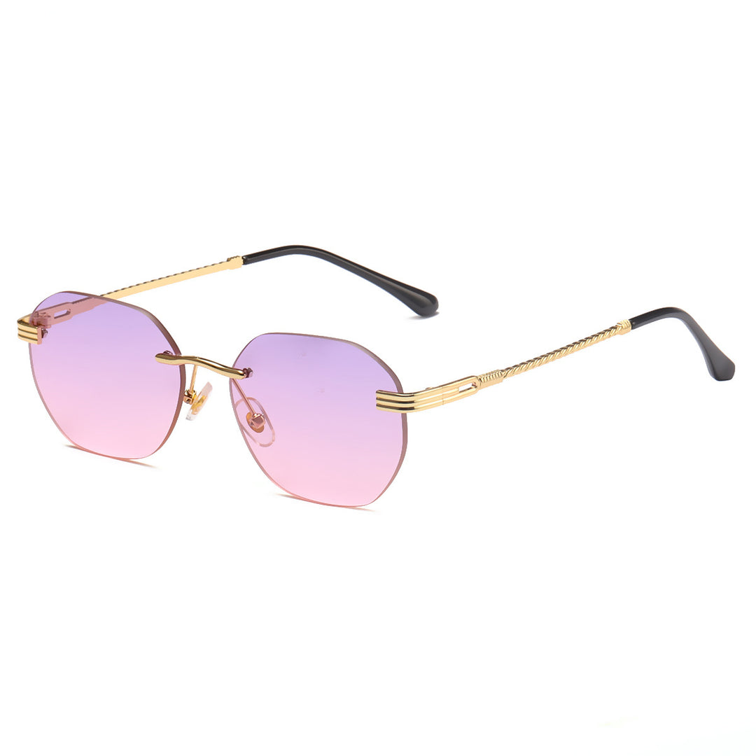 Women's stylish geometric sunglasses with decorative metal frame Bowlift