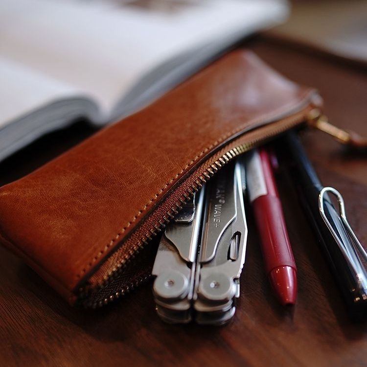 Premium Leather Pencil Pouch Bowlift