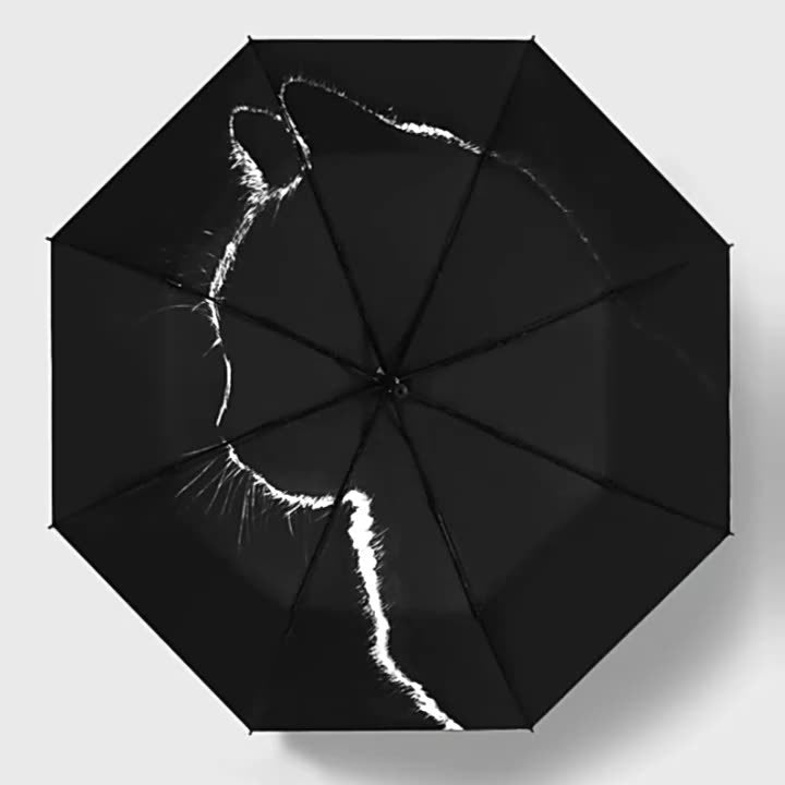 Women’s Automatic Umbrella with Cat Design Bowlift