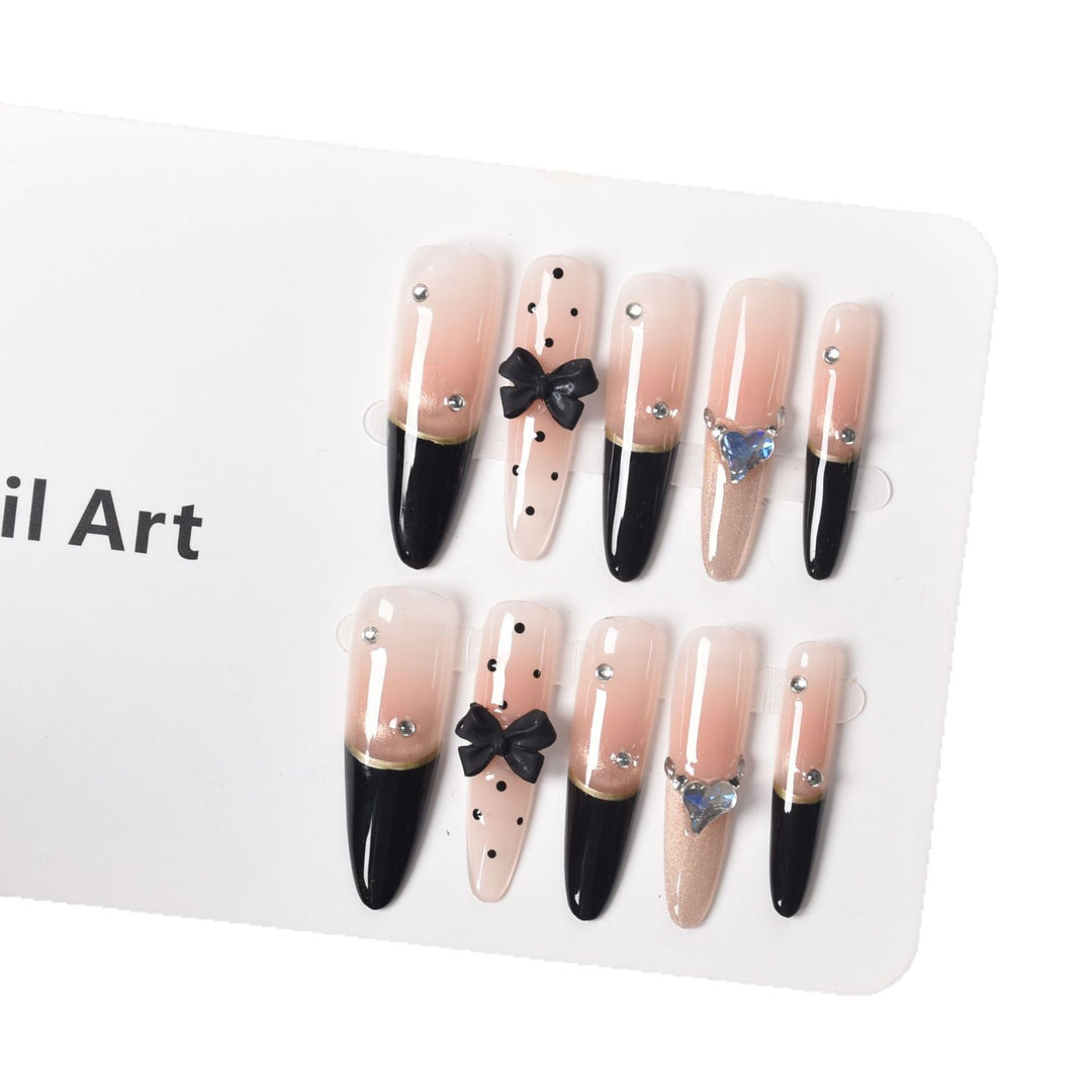Elegant Pointed Tip Press-On Nail Extensions Bowlift