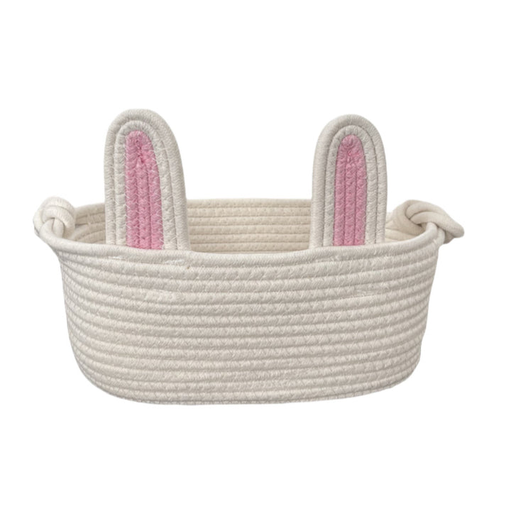 Ladies Playful Storage Basket with Bunny Ears Bowlift