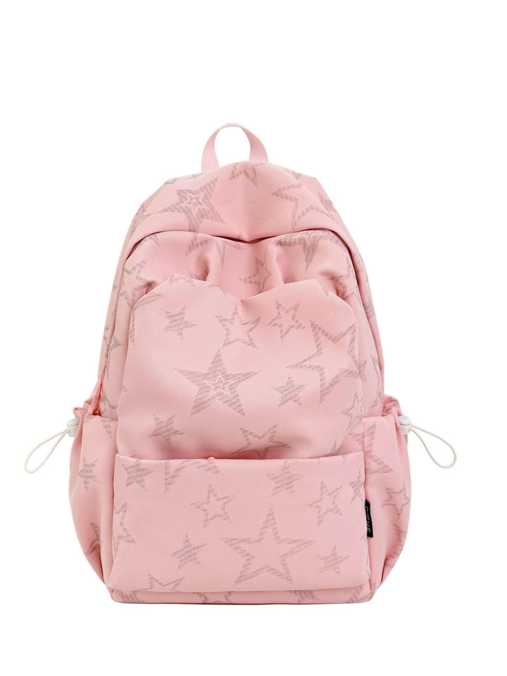 Star-Embroidered Casual School Backpack Bowlift