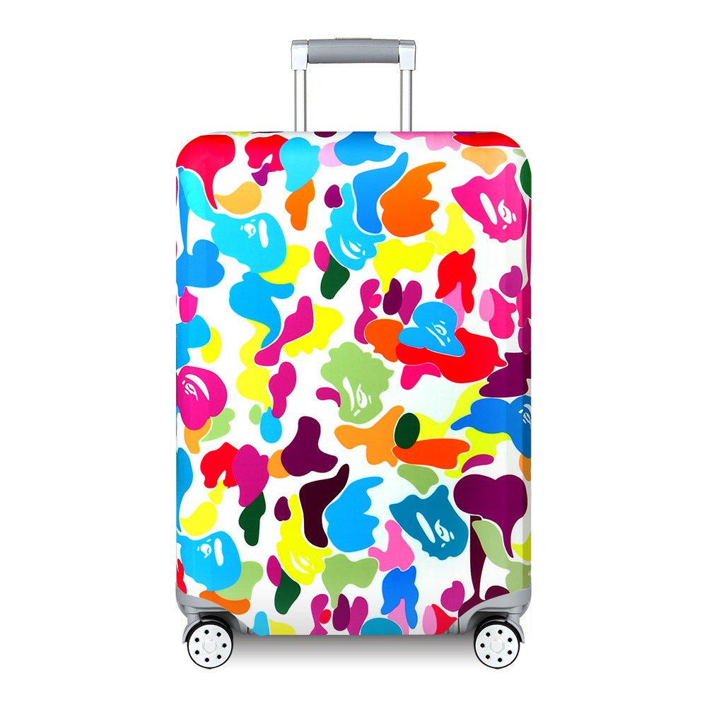 Unisex hard-shell suitcase with modern wave pattern Bowlift