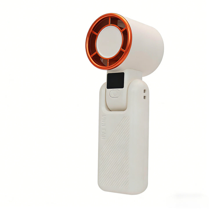 Women's Portable Mini Handheld Fan with USB Charging Function and Digital Display Bowlift