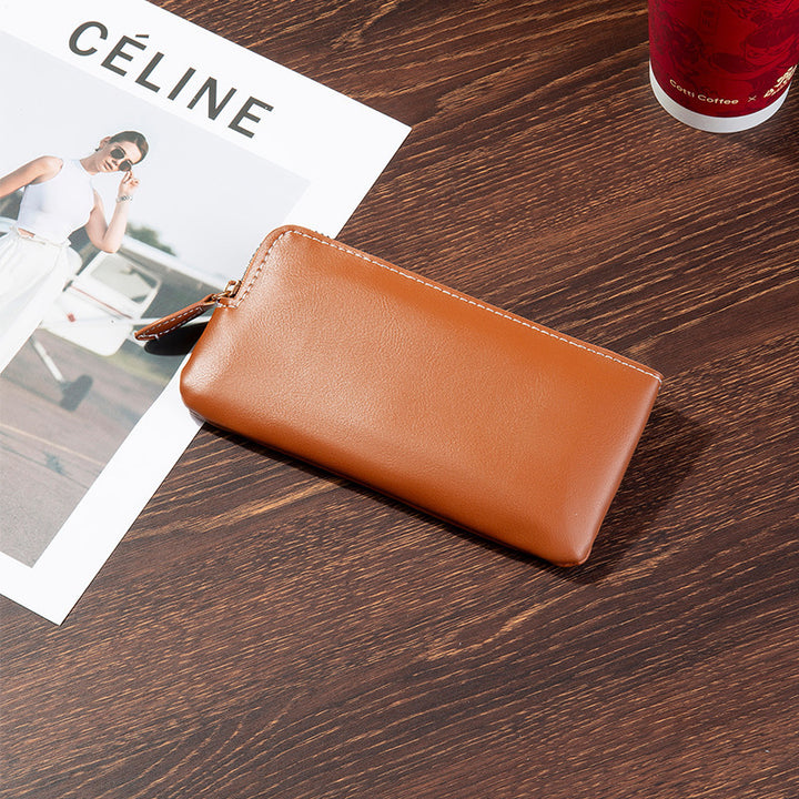 Premium Leather Zippered Travel Wallet Bowlift