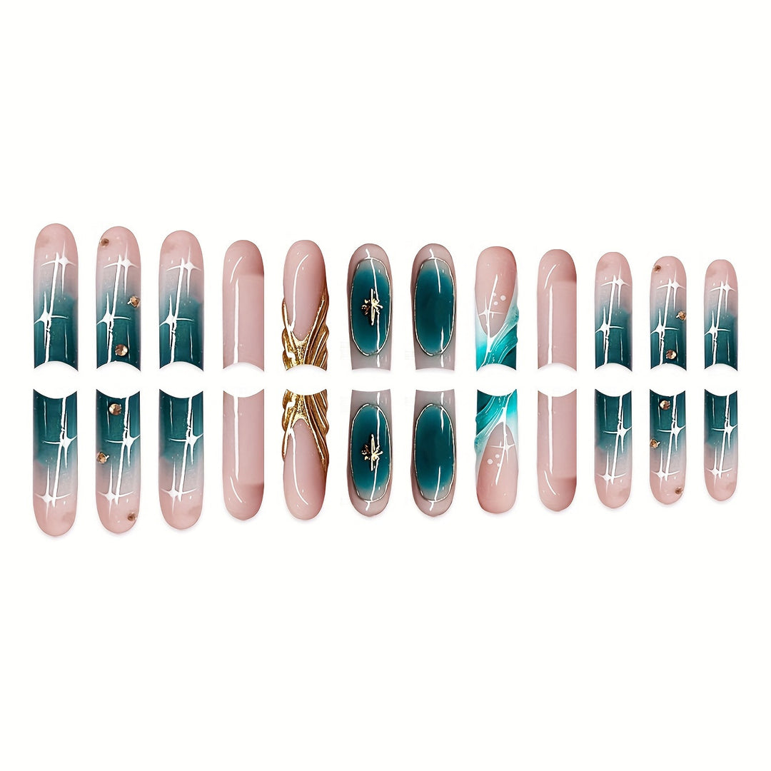 Floral Art Acrylic Nail Set Bowlift
