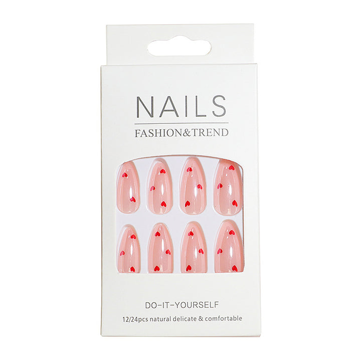Heart-Design Press-On Nails Bowlift