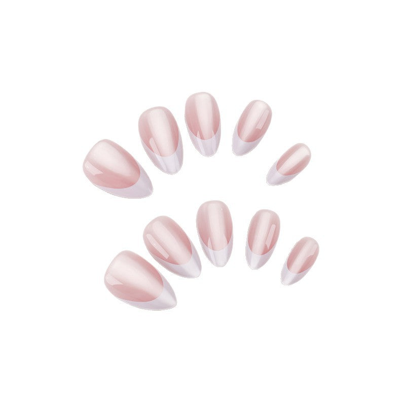Elegant French Tip Press-On Nail Art Bowlift