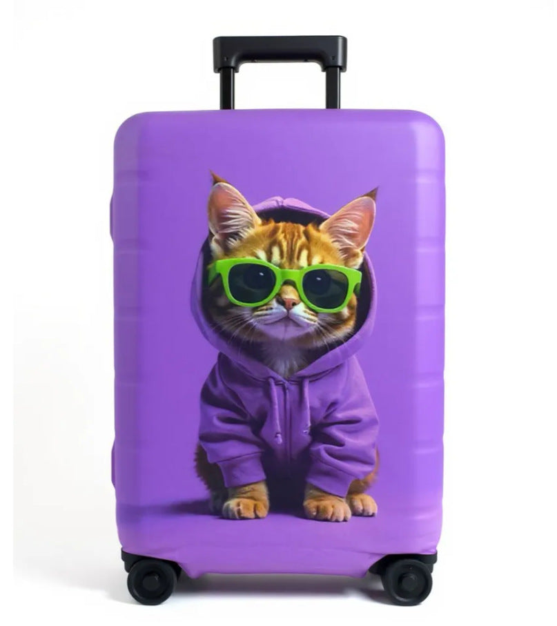 Unisex nan elastic suitcase cover with artistic marble print, shockproof fit and tear-resistant stretch material Bowlift