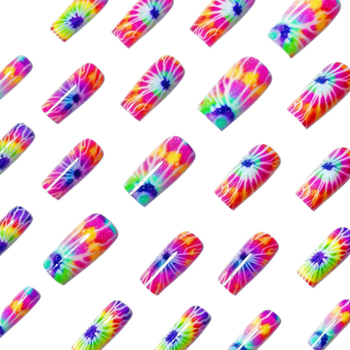 Abstract Tie-Dye Nail Art Design Bowlift