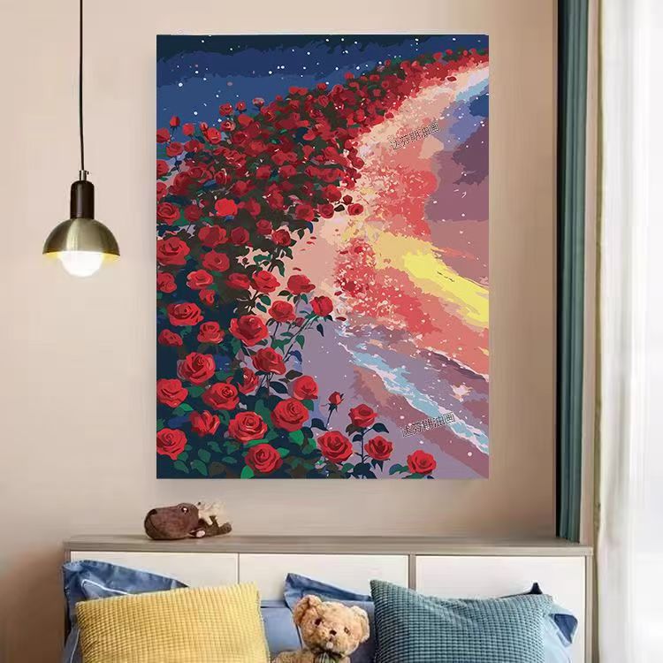 Heart and Floral Swirl Canvas Artwork Bowlift