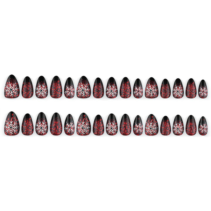 Artificial nails with snowflake design Bowlift
