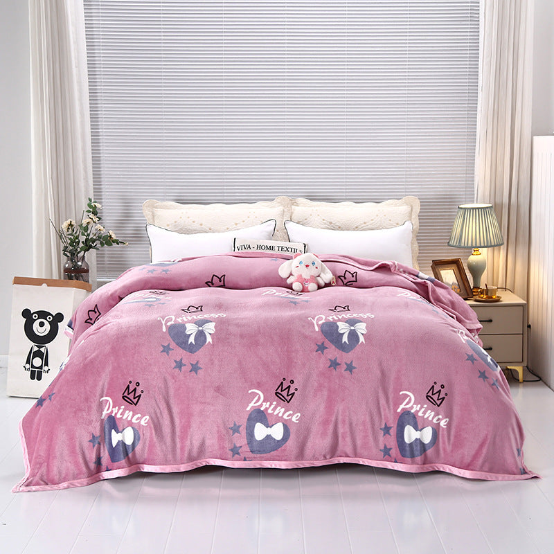 Women's cozy fleece blanket with playful cloud pattern Bowlift