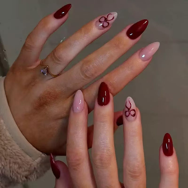 Acrylic nail set with luxurious shine and playful design accents Bowlift