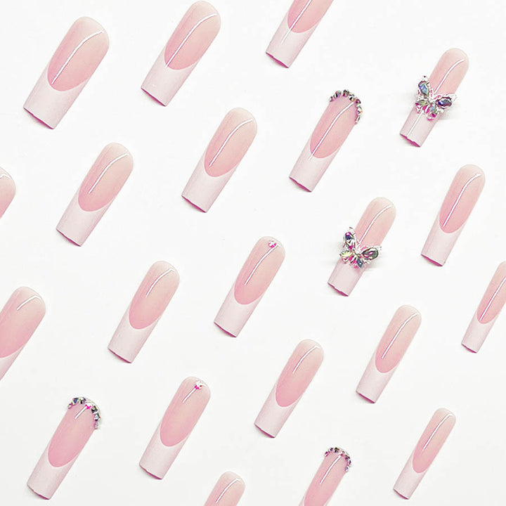 Elegant Butterfly-Embellished Nail Extensions Bowlift