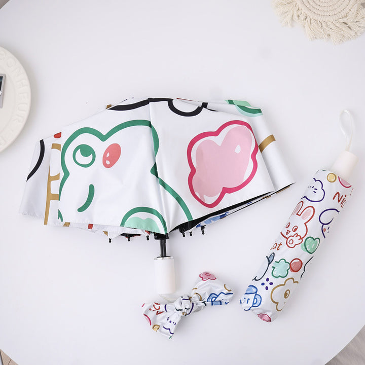 Women's creative folding umbrella with colorful designs Bowlift