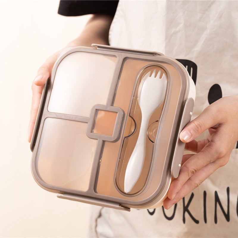 Multi-Compartment Insulated Food Container with Utensil Set