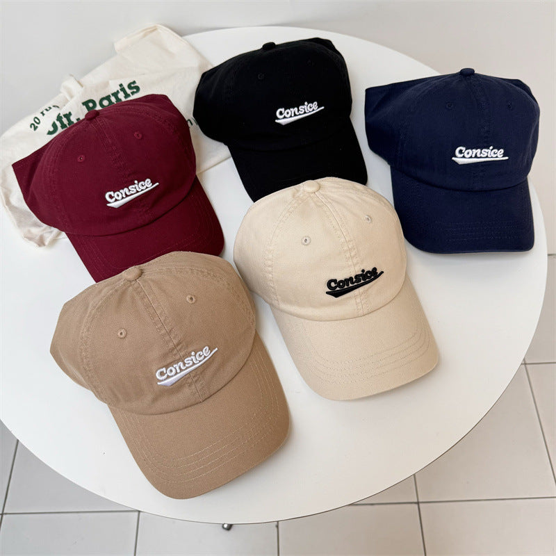 Unisex Casual Embroidered Cotton Cap Bowlift