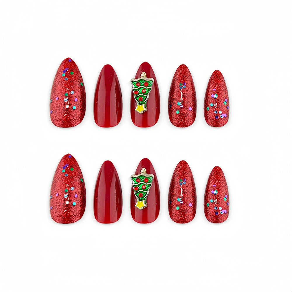 Artificial nails with festive Christmas design Bowlift