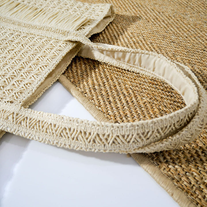 Large Raffia Bag in Natural Style Bowlift