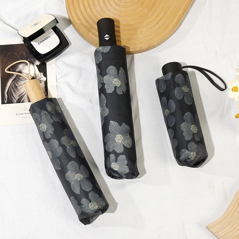 Ladies Mini Folding Umbrella with Elegant Floral Print Bowlift