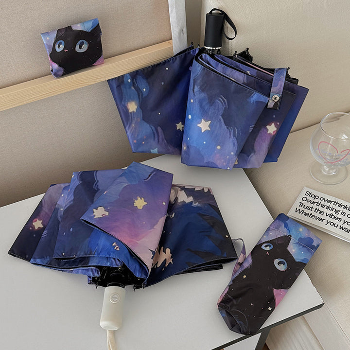 Women's umbrella with cute cat design by Bowlift