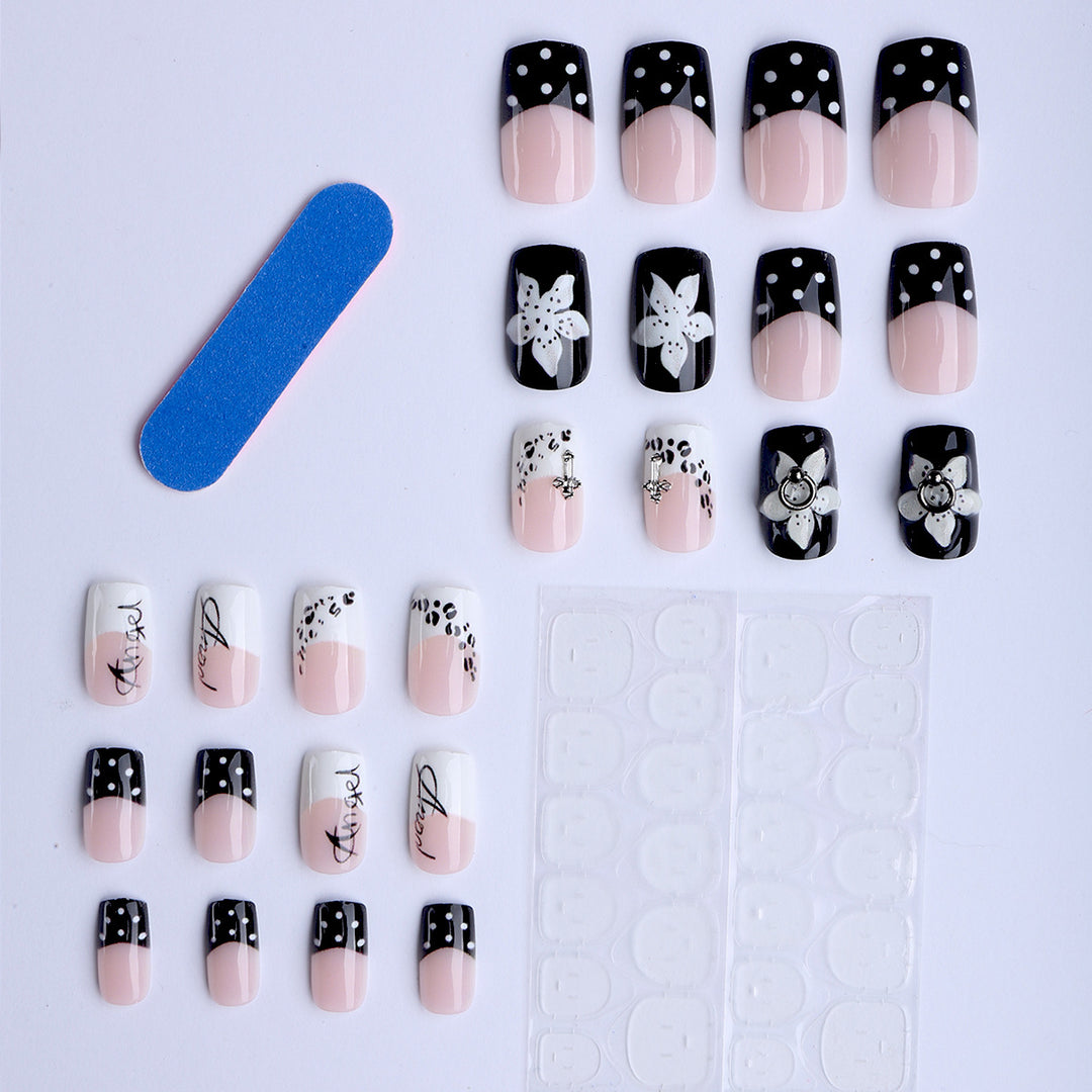 Artificial nails with Floral Design Bowlift