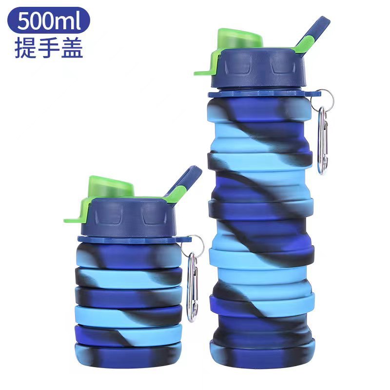 Unisex Collapsible Sports Water Bottle with Carabiner Bowlift