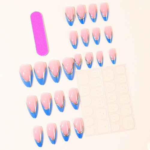 Luxurious Stiletto Nail Art Extensions with Gold Accents Bowlift