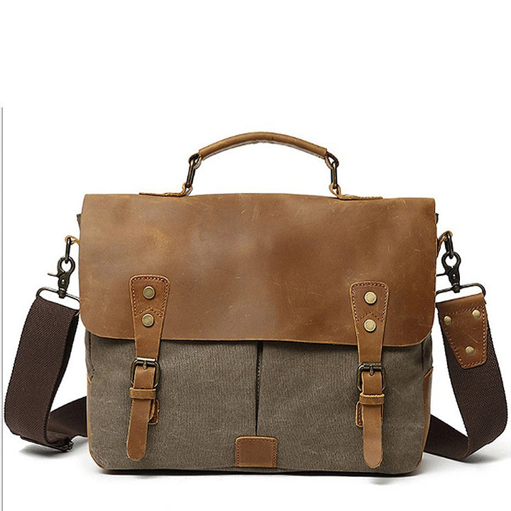 Robust Briefcase Made of Durable Canvas and Leather Bowlift