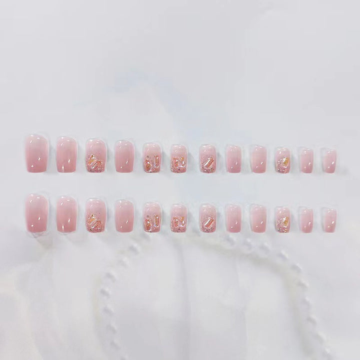 Glitter and gradient design artificial nails Bowlift