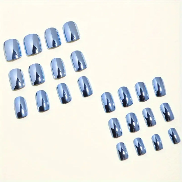 Metallic Finish Press-On Nail Set Bowlift