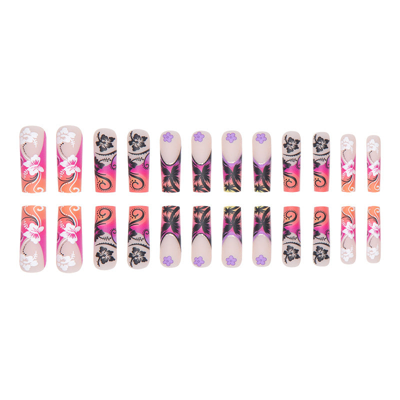 Tropical Floral Nail Art Extensions Bowlift