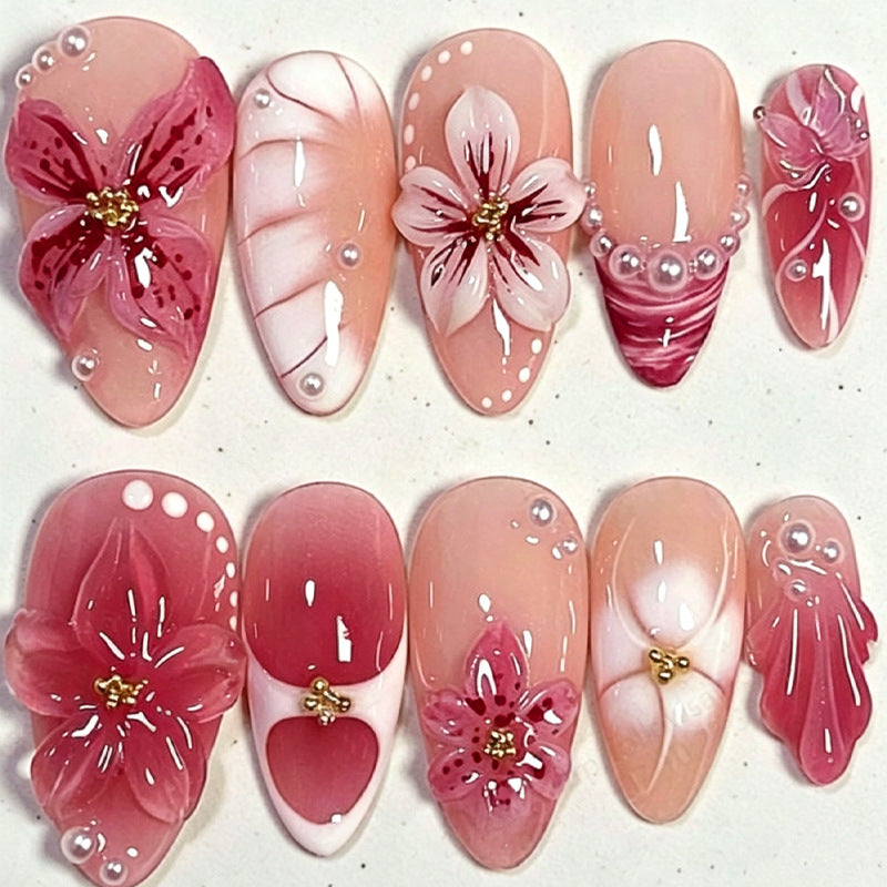 Gourmet Floral Artistic Press-On Nail Tips Bowlift