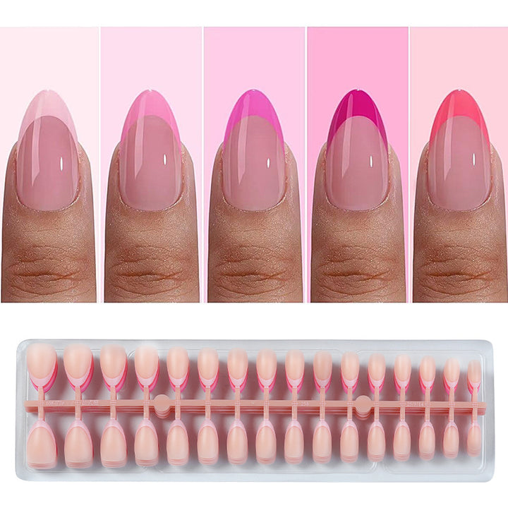Gradient French Tip Press-On Nails Bowlift
