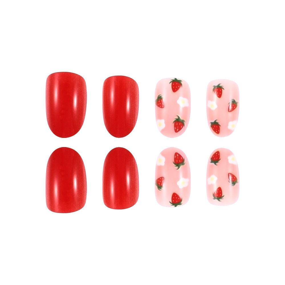 Strawberry-Themed Decorative Nail Art Bowlift