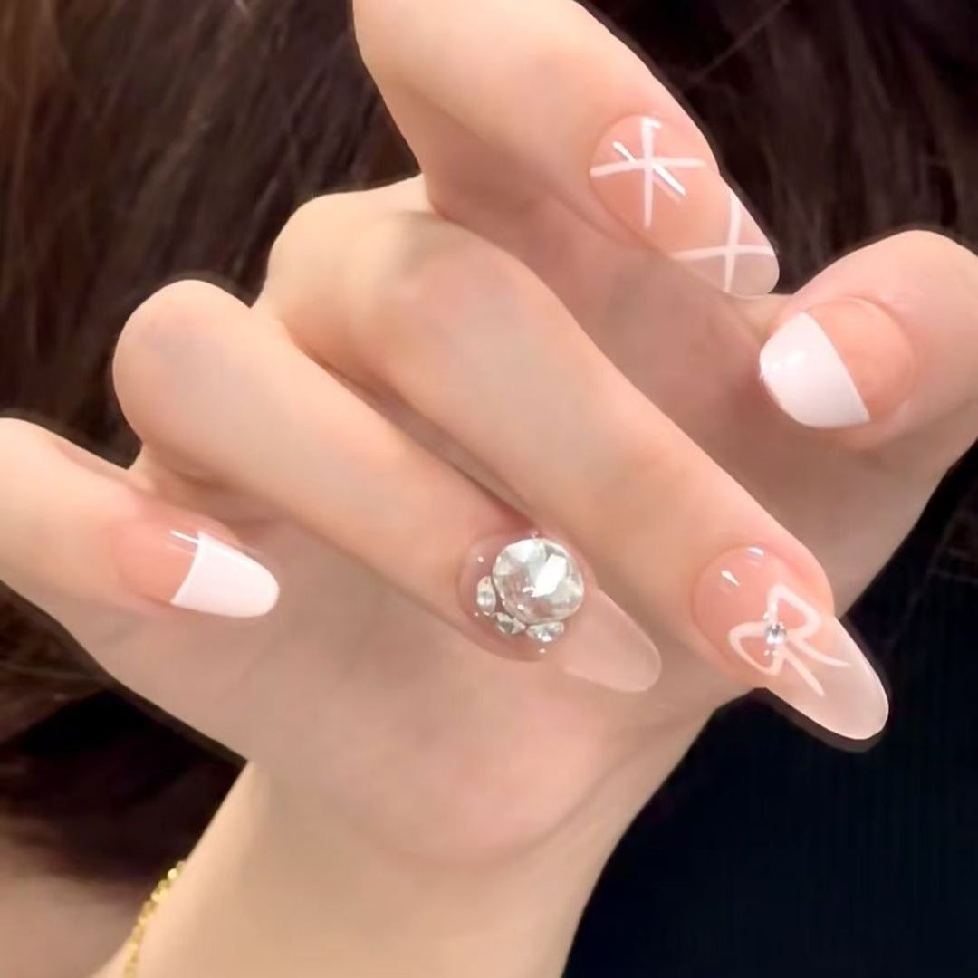 Elegant Stiletto Press-On Nail Art Bowlift