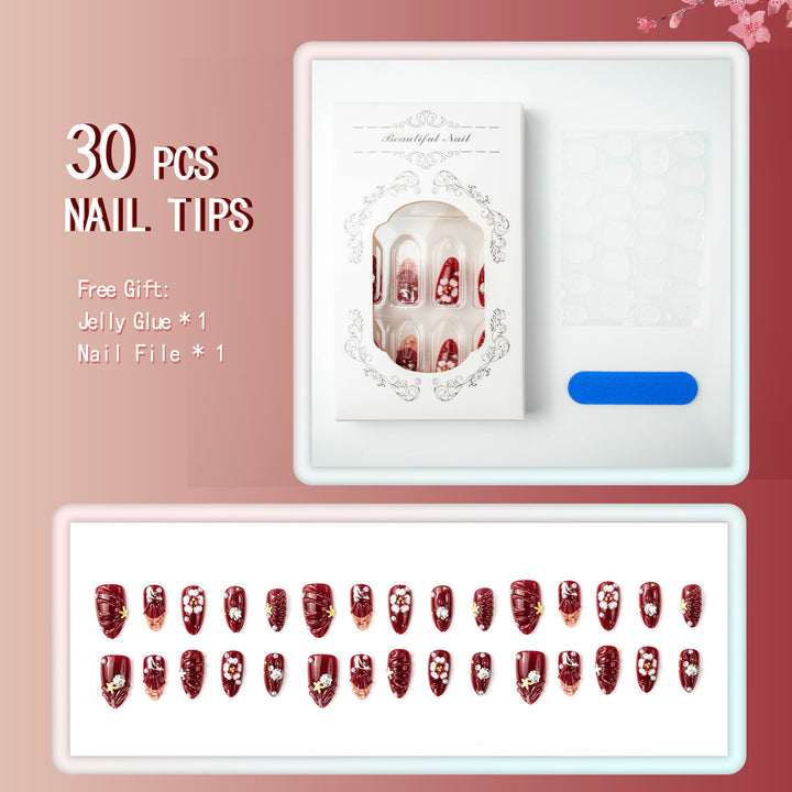 Premium artificial nails with floral and maritime motifs Bowlift