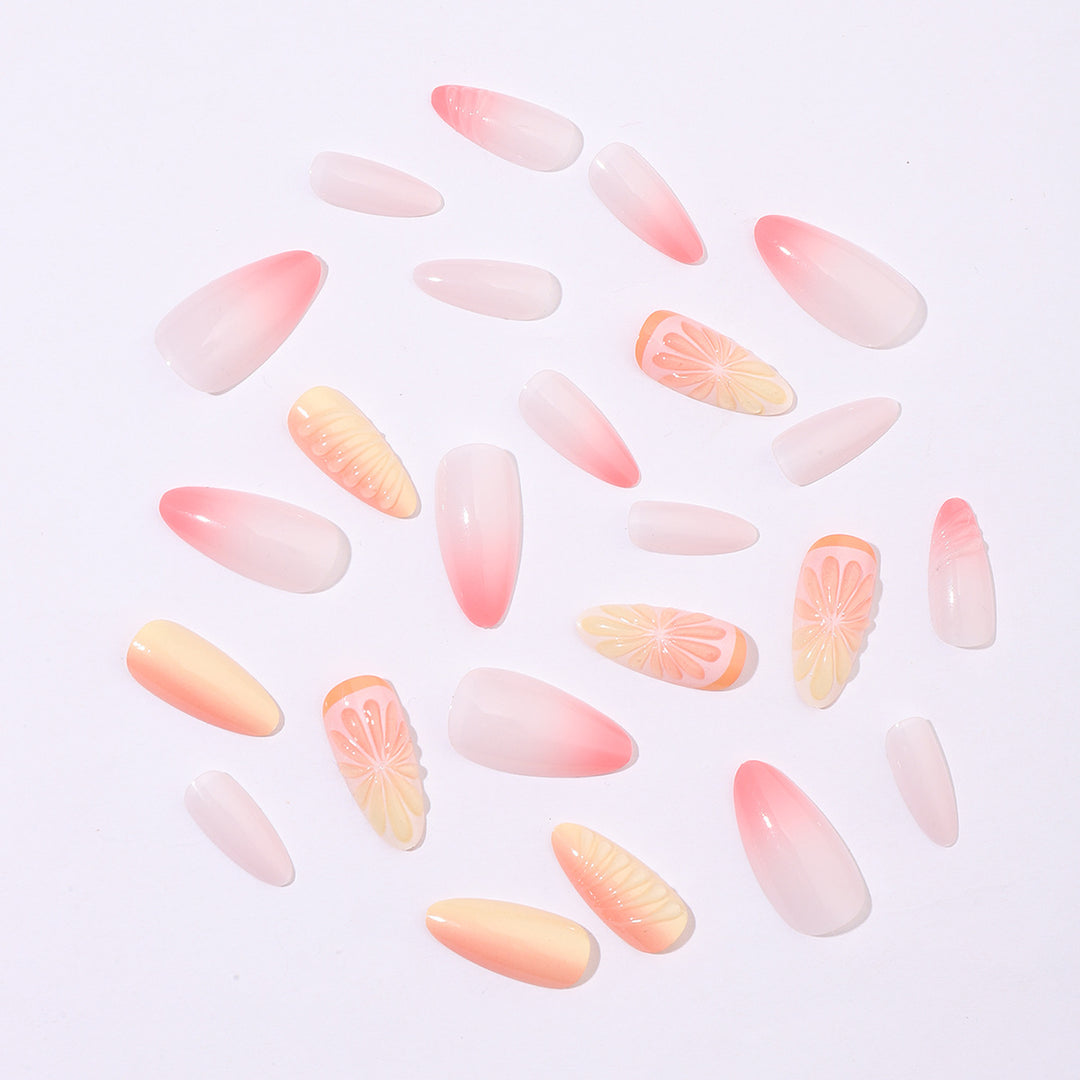 Creative nail set with subtle ombre effects and elegant decorative elements Bowlift