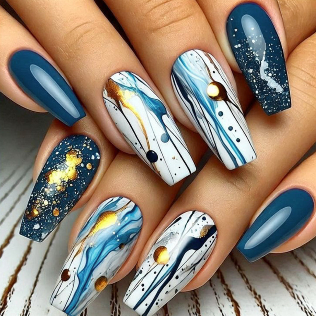Artistic Galaxy-Inspired Nail Art Extensions Bowlift