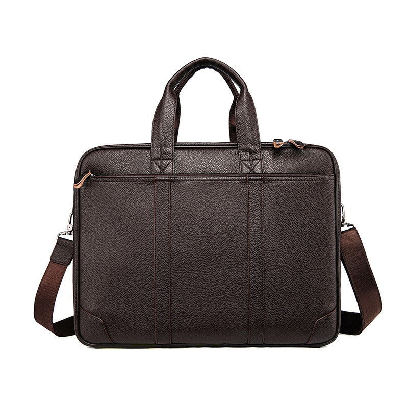 Premium Leather Business Briefcase Bowlift
