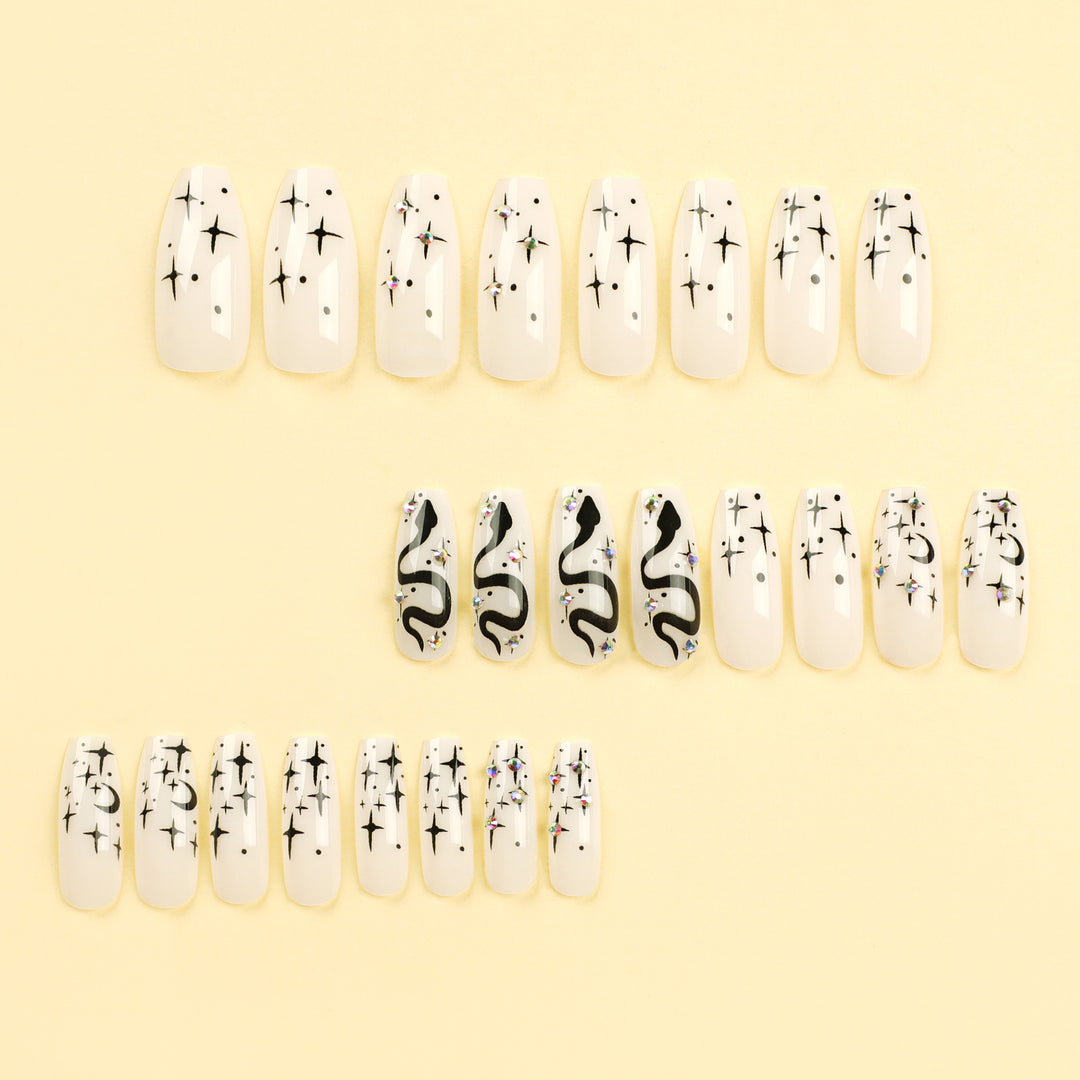 Artful gel nails with elegant 3D design and glitter accents Bowlift