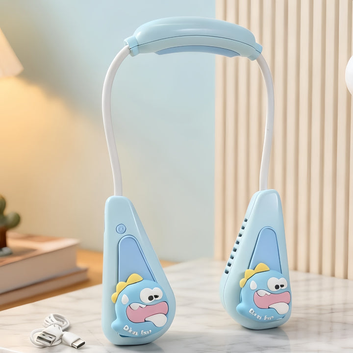 Ladies Portable Neck Fan with Cute Animal Design Bowlift