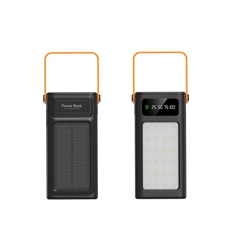 Portable solar power bank with LED light and digital charge display Bowlift